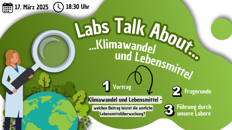 Die Abbildung zeigt das aktuelle Thema der Veranstaltung „Labs talk about …“, den Termin und den Ablauf